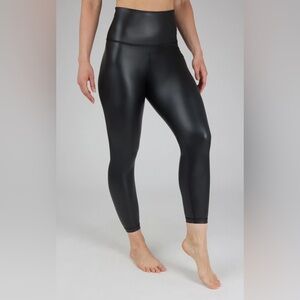 90 Degree by Reflex Black Faux Leather Leggings, Size XL